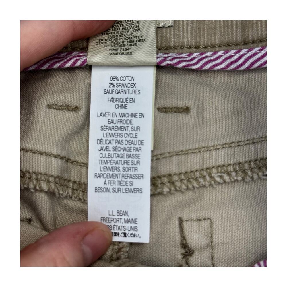 LL Bean Size 4 Tan Corduroy A-Line Midi Skirt Cotton Stretch 5-Pocket - Picture 3 of 7